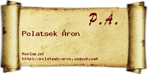 Polatsek Áron névjegykártya